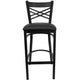 Black Vinyl Seat/Black Metal Frame |#| Black inchXinch Back Metal Restaurant Barstool - Black Vinyl Seat