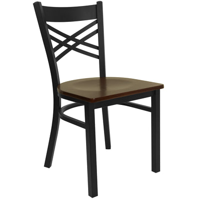 X" Back Metal Restaurant Chair - View 1