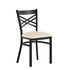 Tan Vinyl Seat/Black Metal Frame |#| Commercial Black X-Back Metal Restaurant Chair with Tan Vinyl Seat