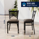 Mocha Vinyl Seat/Black Metal Frame |#| Commercial Black X-Back Metal Restaurant Chair with Mocha Vinyl Seat
