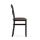 Mocha Vinyl Seat/Black Metal Frame |#| Commercial Black X-Back Metal Restaurant Chair with Mocha Vinyl Seat