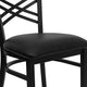 Black Vinyl Seat/Black Metal Frame |#| Black "X" Back Metal Restaurant Chair - Black Vinyl Seat