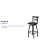 Black Vinyl Seat/Black Metal Frame |#| Black "X" Back Swivel Metal Barstool - Black Vinyl Seat
