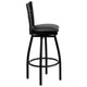 Black Vinyl Seat/Black Metal Frame |#| Black "X" Back Swivel Metal Barstool - Black Vinyl Seat