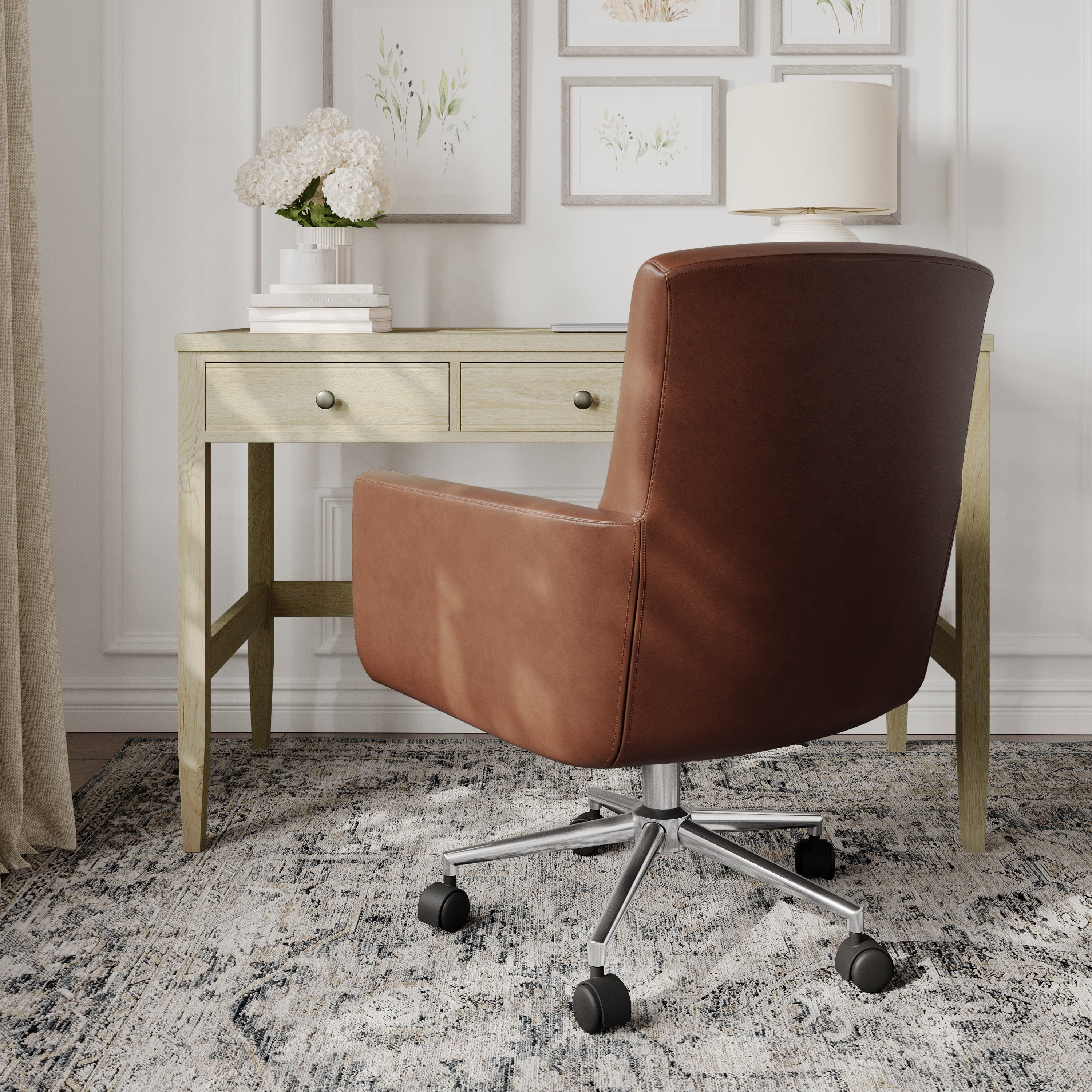 Martha Stewart Upholstered Swivel Office Chair - Thumbnail 5