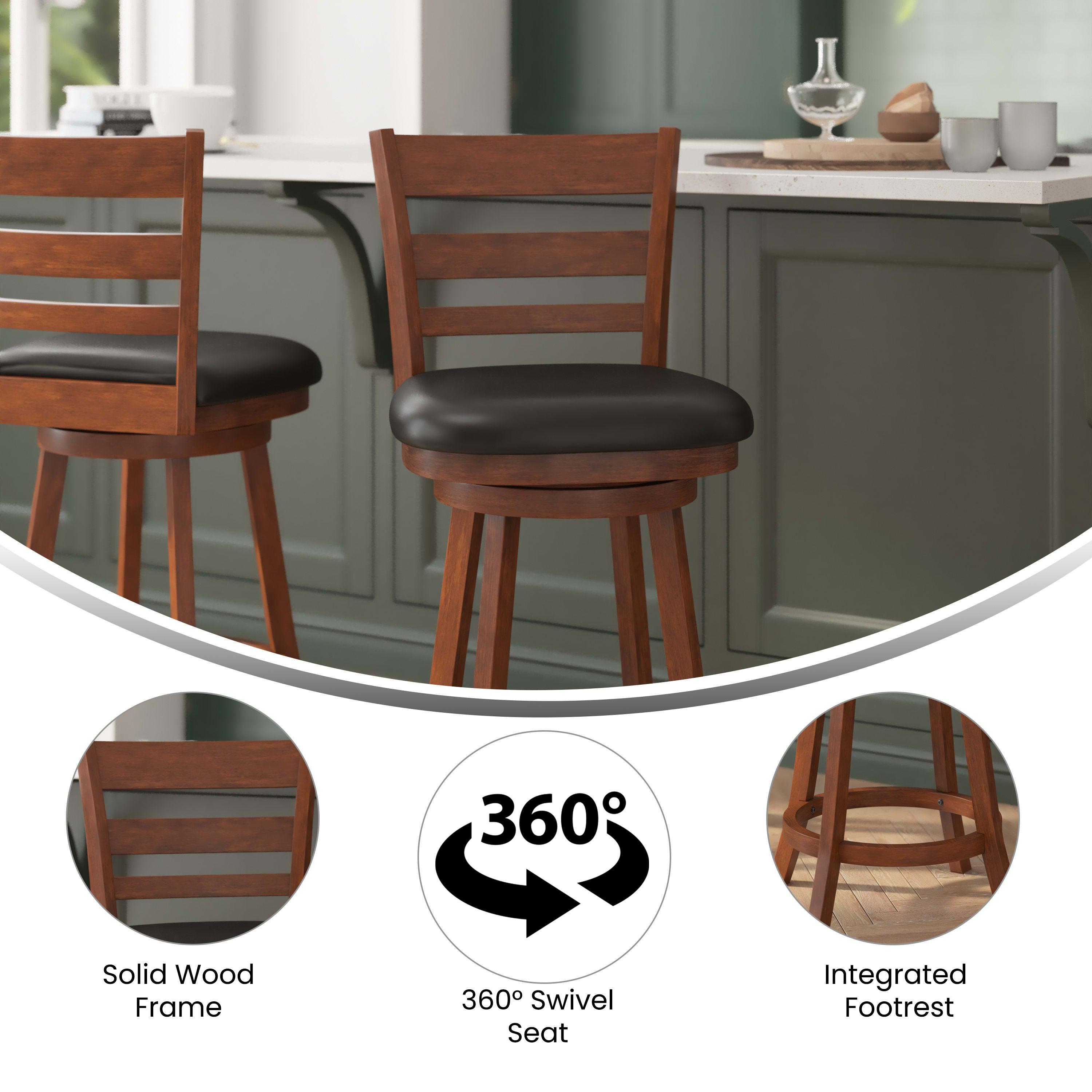 Solid wood deals swivel counter stools