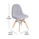 Gray |#| Kids Armless Faux Shearling Gray Faux Shearling Chair with Beechwood Legs