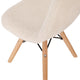 Off-White |#| Kids Armless Off-White Faux Shearling Chair with Beechwood Legs