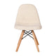 Off-White |#| Kids Armless Off-White Faux Shearling Chair with Beechwood Legs