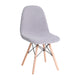 Gray |#| Armless Gray Faux Shearling Accent Chair with Modern Wood Legs