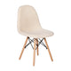 Off-White |#| Armless Off-White Faux Shearling Accent Chair with Modern Wood Legs