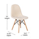Off-White |#| Armless Off-White Faux Shearling Accent Chair with Modern Wood Legs