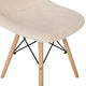 Off-White |#| Armless Off-White Faux Shearling Accent Chair with Modern Wood Legs