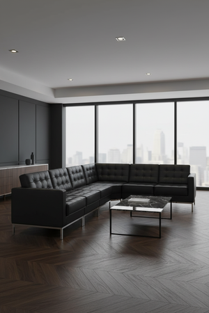 Black L-Shape Modular Seating - Executive Suite 2:3