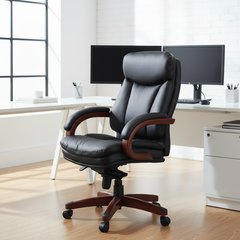 Bizchair-black-leather-mahogany-executive-chair-zoomed-out-1-1