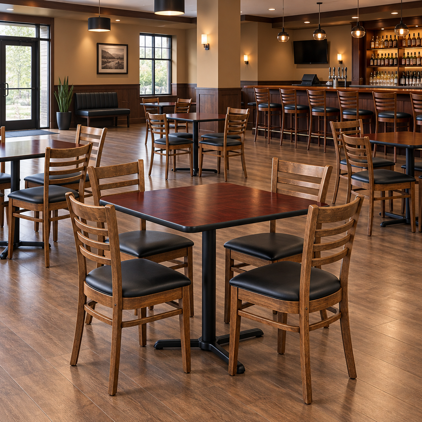 Bizchair-commercial-restaurant-dining-room-with-coordinated-tables-and-chairs