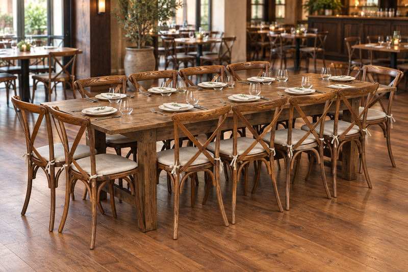 Bizchair-commercial-restaurant-group-dining-table-with-coordinating-chairs