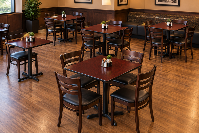 Bizchair-commercial-restaurant-with-square-dining-tables