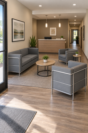 Bizchair-contemporary-limited-service-hotel-lobby-with-gray-reception-seating