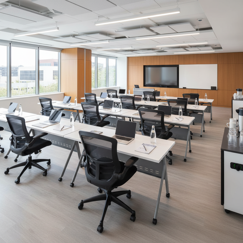 Bizchair-flip-training-table-mesh-task-chair-chevron-corporate-learning-center