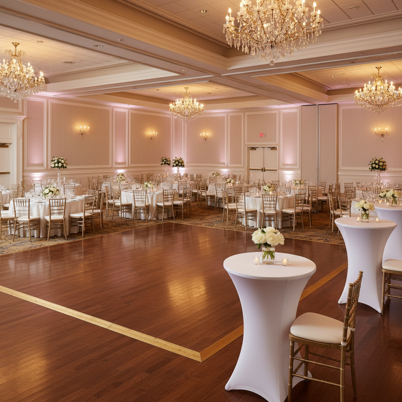 Full Commercial Wedding Venue - Reception Setup with All Zones 1:1