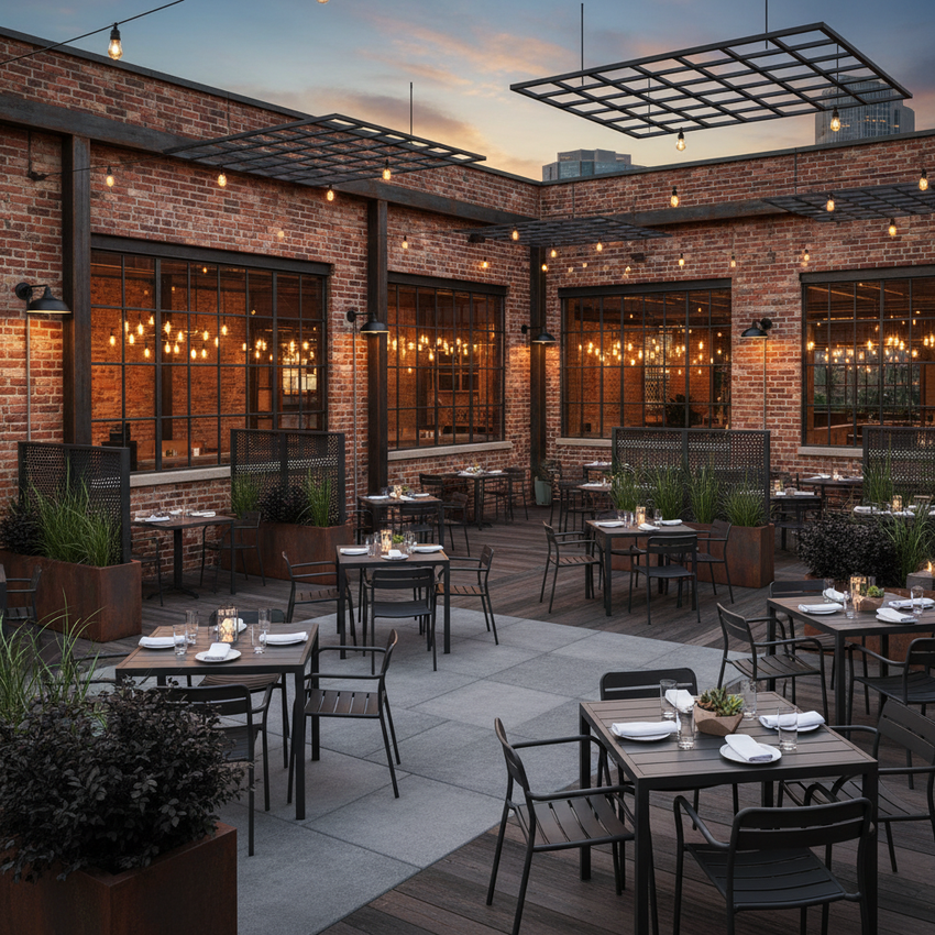 Helvey Restaurant Patio – Industrial Chic