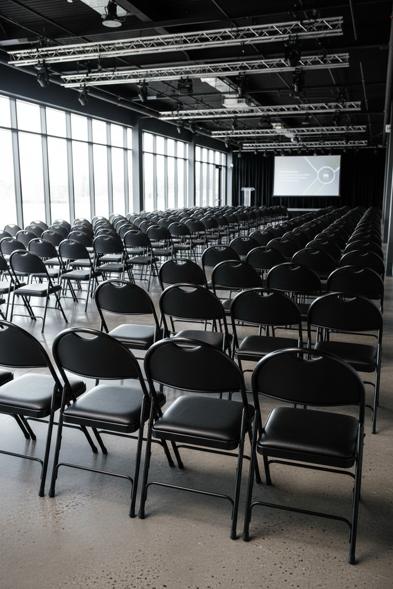 HERCULES Extra Large Metal Folding Chair — Corporate Town Hall Venue