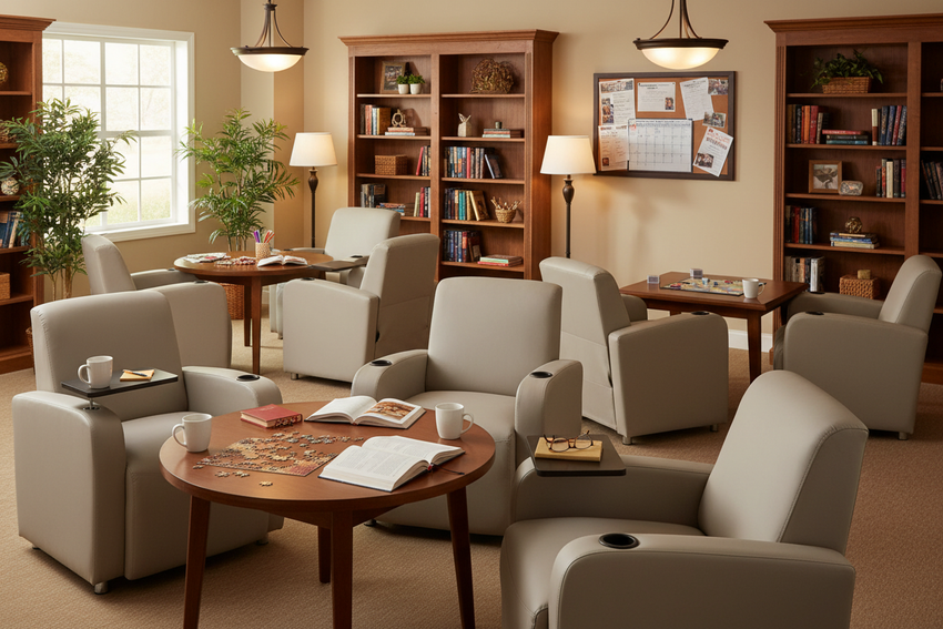 Bizchair-leathersoft-guest-chair-with-tablet-arm-senior-living-community-gathering-space