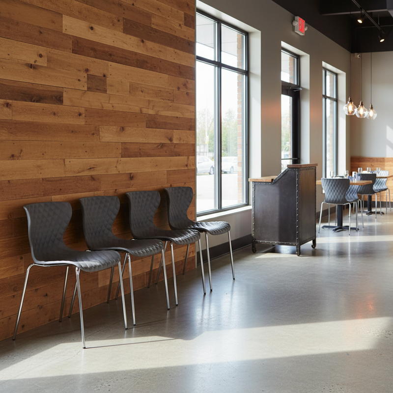 Lowell Stack Chairs – Fast-Casual Restaurant Entrance