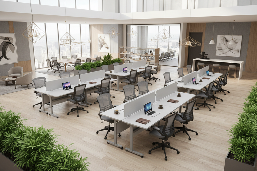 Luxury Coworking Space – Palmer Tables + Mesh Chairs