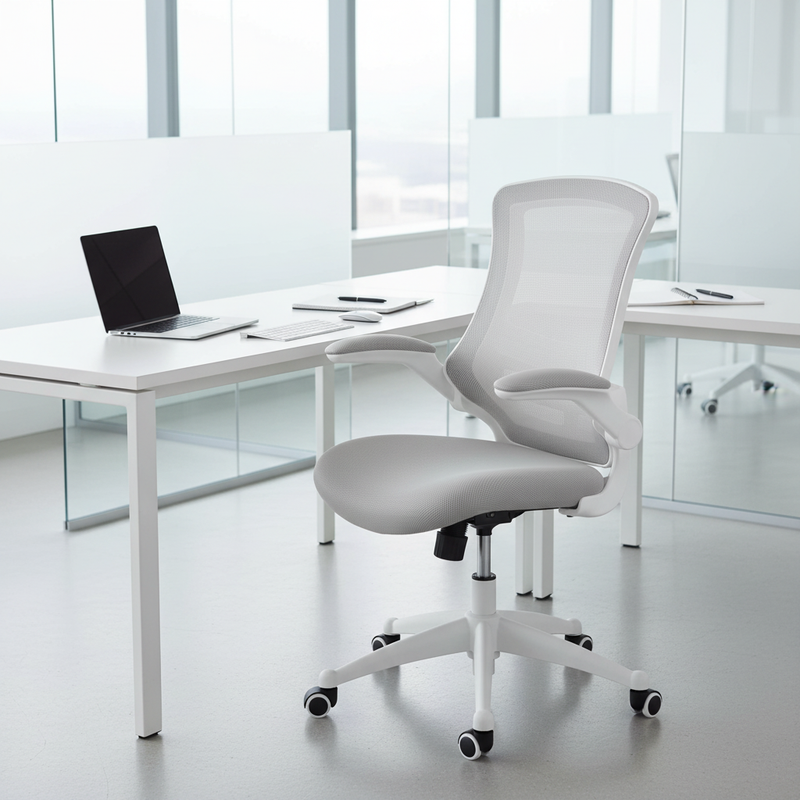 Mid-Back Mesh Chair at Modern Workstation