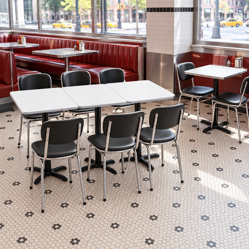 Bizchair-modular-square-dining-tables-in-a-new-york-style-diner