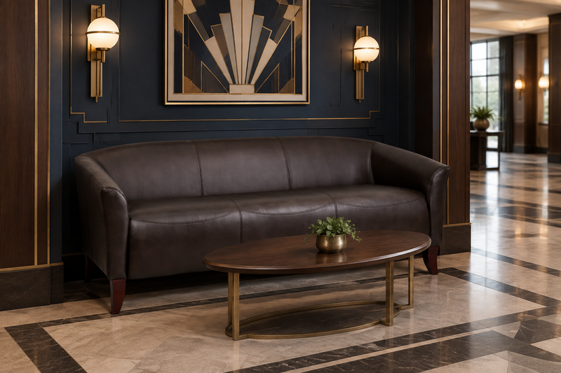 Bizchair-moody-art-deco-hotel-lobby-nook-featuring-the-referenced-brown-sofa-and-a-low-table