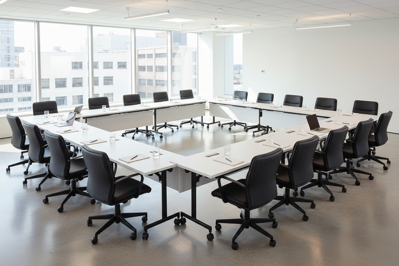 Bizchair-palmer-training-table-leathersoft-task-chair-hollow-square-configuration