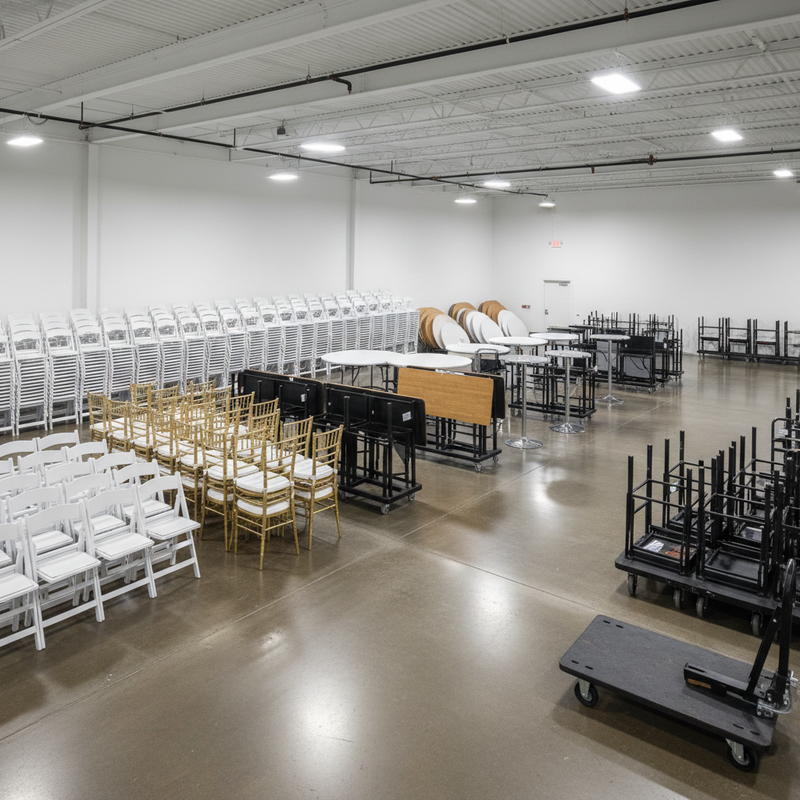 Professional Event Rental Warehouse - Organized Storage All Zones 1:1
