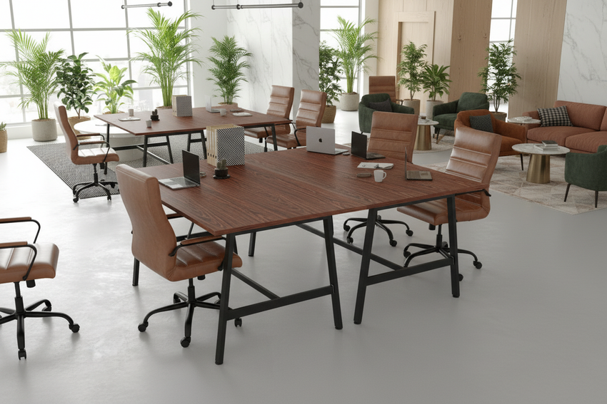 Redmond Tables – Back-to-Back with Chairs Both Sides
