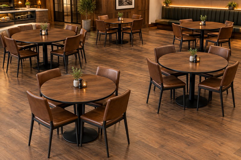 Bizchair-restaurant-dining-room-with-round-tables-and-surrounding-chairs