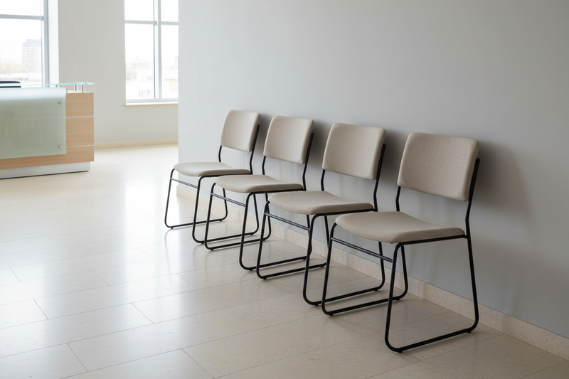 Stacking Chairs – Wall-Aligned Corporate Waiting Area