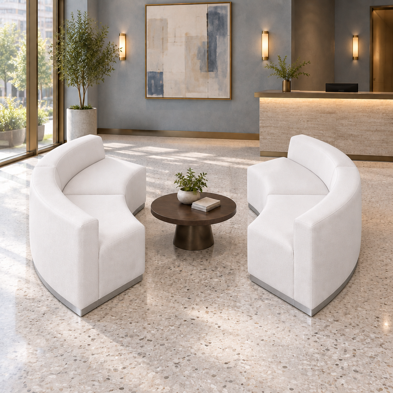 Bizchair-white-curved-modular-seating-facing-each-other-across-a-coffee-table